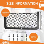 4 Pcs Boat Storage Net Bag, ABS Plastic Car Framed Mesh Net Holder, Phone & Cargo Organizer with Screws for Auto, Rv, Boat, Pontoon, Truck Pocket Storage (14 x 7.3 Inch)