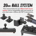 Bulletpoint Dash Cell Phone Holder For RAM Truck (2019+ 1500, 2500, 3500 and TRX) with 20mm Single Ball Mount - Compatible with iPhone and Android Smartphones