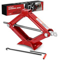 Scissor Jack for Car 1.5 Ton (3307 lbs), Heavy Duty Steel Scissor Lift Jack Car Kit with Crank Handle for Sedan SUV MPV Tire Changing, 3.18''-13.6'' Lifting Range Portable Small Jack, Red