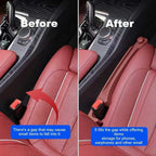 Car Seat Gap Filler 2 Pack with 180° Flip Design - Premium TPE Seat Console Organizer with Storage Box - Universal Fit for Car SUV Truck - Anti-Drop Crevice Blocker (Burgundy)