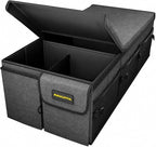 Car Trunk Organizer - 95L Collapsible Trunk Organizer with Lid, Sturdy Car Storage for SUV Auto Truck Van with Adjustable Straps and Non Slip Bottom (Gray, XX-Large)