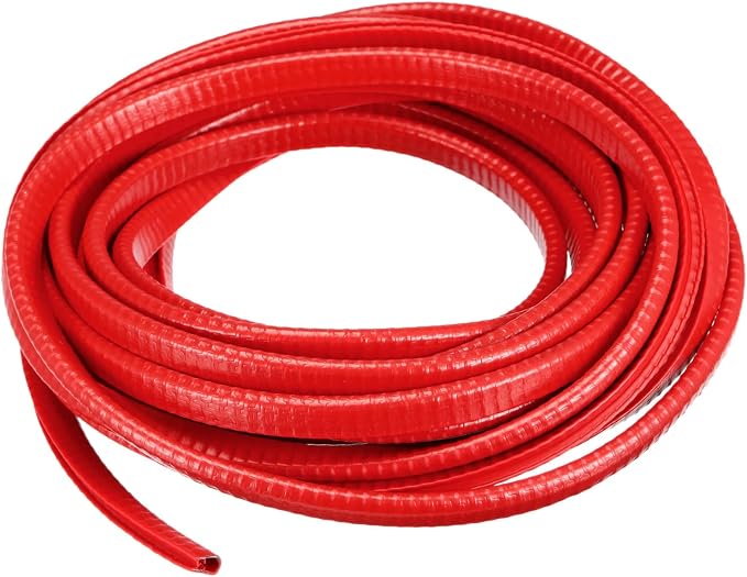 U Channel Edge Trim, 19.7ft Length Rubber Guard Seal Strip Edge Protector Fit for 1-2.5mm Edge, (15/64" W x 25/64" H) Red