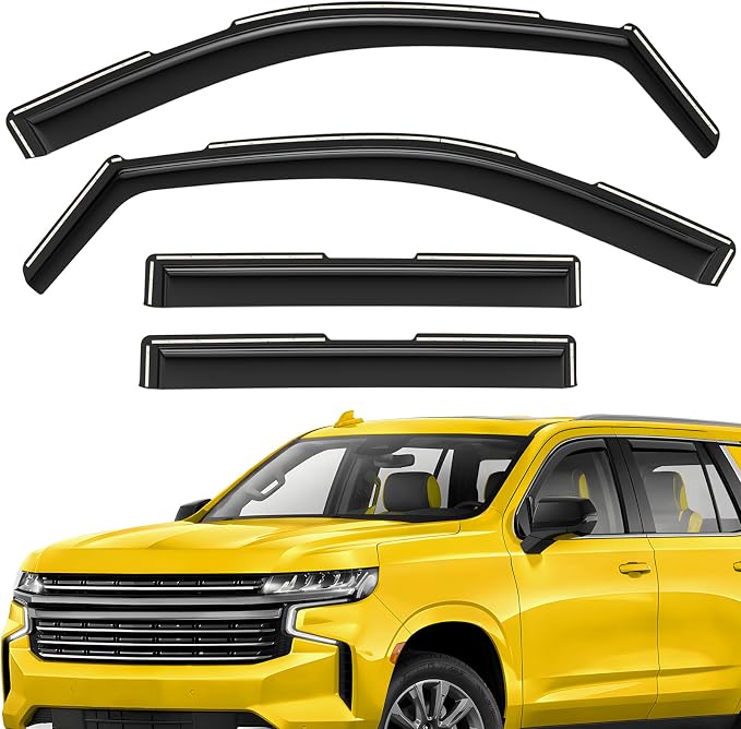 Extra Durable Window Deflectors In-Channel Window Visors Rain Guards Fit for Chevy Tahoe/Cadillac Escalade/GMC Yukon 2021-2026, Sun Visors, Wind Vent for Shades, Exterior Car Accessories- 4 pcs.AG0524