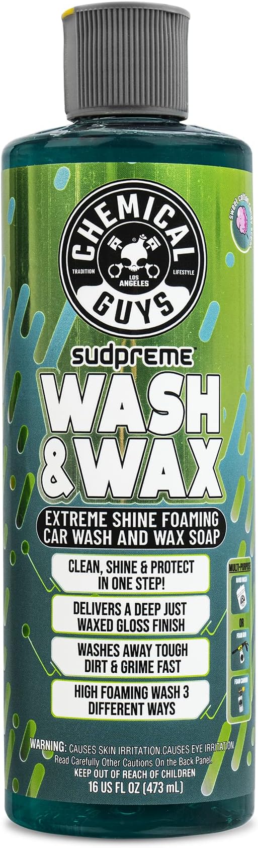 CWS10216 Sudpreme Wash & Wax Extreme Shine Foaming Car Wash Soap (Safe for Cars, Trucks, SUVs, Motorcycles, RVs & More) 16 fl oz