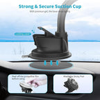 Magnetic Phone Holder Mount with 13-inch Flexible Long Arm & 6 Strong Magnets, Anti-Shake Holder for Truck Windshield Dashboard, Suction Car Mount for All Phones