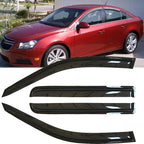 4pcs Original Shatterproof Rainproof Side Window Wind Deflectors for 2011-2015 Chevy Cruze,Outside Mount Rain Guard Sets,Nice Looking Window Visors for Cars,Vent Deflector for Cruze 11-15 94611