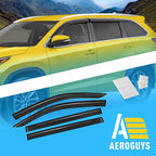 Extra Durable Window Deflectors Tape-On Window Visors Rain Guards Fit for Toyota Highlander 2014-2019, Sun Visors, Wind Vent for Shades, Exterior Car Accessories - 4pcs. AG0119
