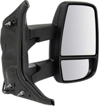 Passenger Side Power Mirror Textured Black Long Arm Design Compatible with 2015-2019 Ford Transit-250 Transit-350 Transit-350 HD FO1321626