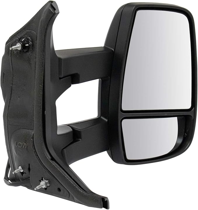 Passenger Side Power Mirror Textured Black Long Arm Design Compatible with 2015-2019 Ford Transit-250 Transit-350 Transit-350 HD FO1321626