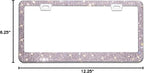 Bling License Plate Frame for Women, 1PCS Sparkly License Plate Frames| Over 1200 pcs 14 Facets Bedazzled Clear Glass Diamond Rhinestone Crystals w/Free Glitter Diamond Box (Pink)