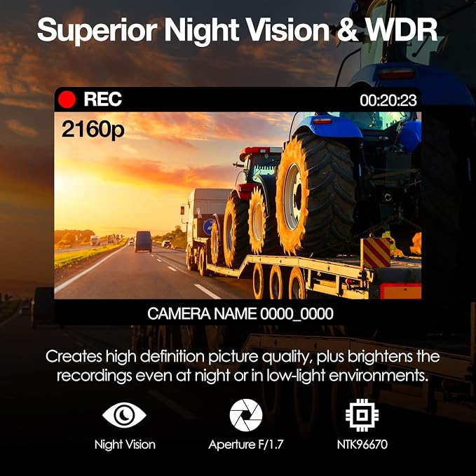 V1-4K Ultra HD GPS Dash Cam 2.4” LCD, Wi-Fi, 170° Wide Angle, G-Sensor, WDR, Loop Recording, Supercapacitor, Mobile App, CPL Filter, Supports 256GB