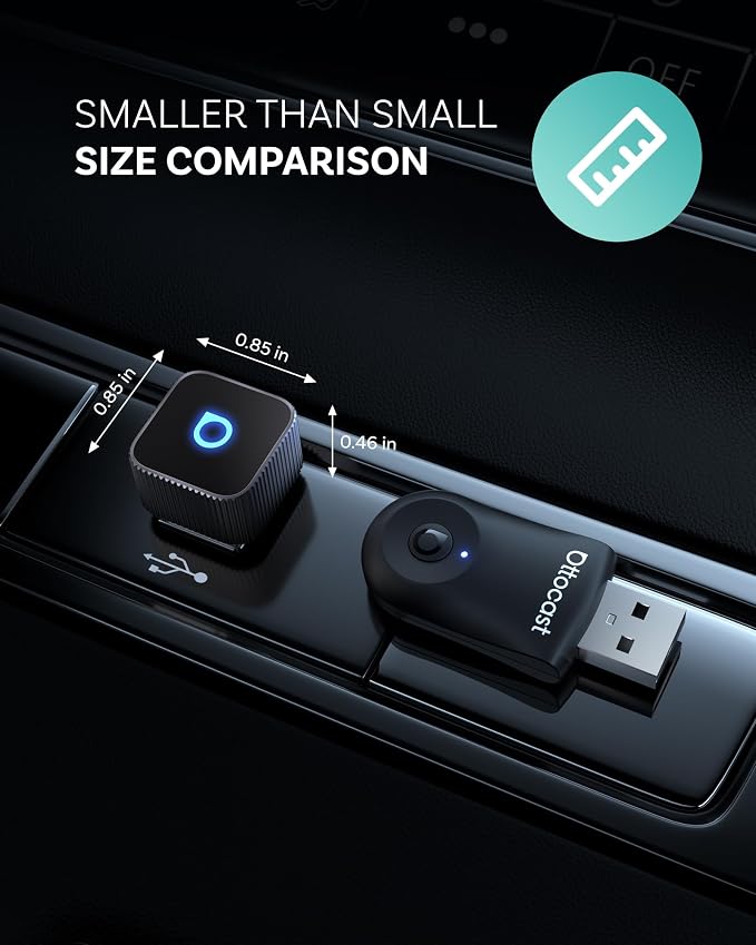 Ottocast Mini Cube 3.0 Wireless CarPlay & Android Auto Adapter 2026– Plug & Play, Fast Auto-Reconnect (Black)