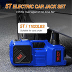 Electric Car Jack Kit with Hydraulic Lift 5-Ton, Tire Inflator Heavy-Duty 12V Floor Jack for Sedans,SUVs,MPVs & Trucks.Ideal for Tire Changes & Garage Repairs (Without Wrench)
