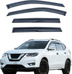 Window Visors for 2014-2020 Nissan Rogue, Outside Mount Tape-On Rain Guards, 4-Piece Set Vent Shade Deflectors