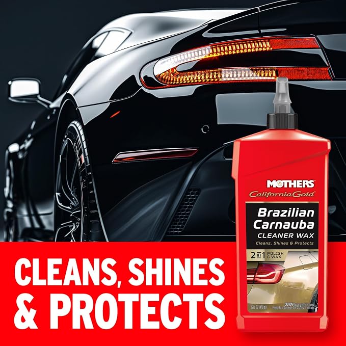California Gold Brazilian Carnauba Cleaner Wax, 16 oz. (05701) | Cleans & Waxes in One Step, Removes Oxidation & Swirls, Premium Carnauba Shine & Protection for All Paint Finishes