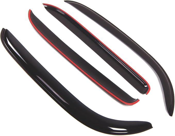 Outside Mount Window Vent Visors Rain Guards Compatible with Nissan Cube 2009-2015 | Side Window Wind Deflectors Rain Shields | Smoke Tinted, 4 Pcs Set, DGWV-337