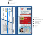 Car Registration and Insurance Card Holder, Vehicle License Document Glove Box Compartment Organizer, Essential Car Wallet Case for Driver Auto Owners (Carbon Blue)
