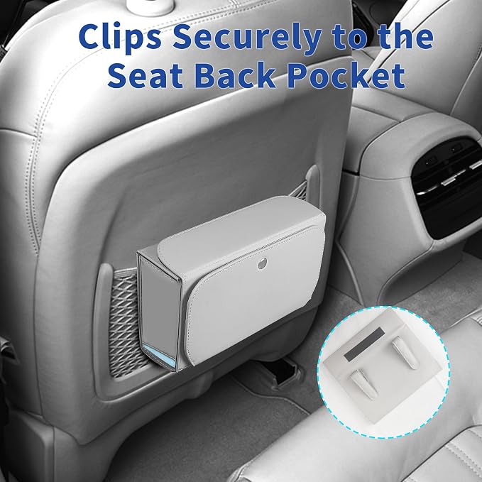 Car Tissue Holder Leather PU Tissues Box Cover for Sun Visor Extra Large Rectangle Napkin Holder Fits for Various Tissue Sizes Soft Tissues Storage & Organization