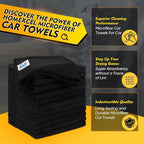 Black Microfiber Cleaning Cloth 20 Pack 11.5 x 11.5 inch Microfiber Towels for Cars Ultra Absorbent Car Washing Cloth Lint Free Streak Free Cleaning Rags for Car, Kitchen Window
