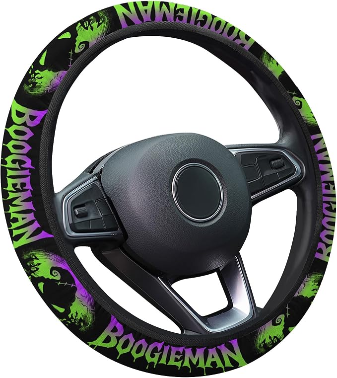 Spooky Sack Steering Wheel Cover, Non Slip Polyester Car Wheel Protector for Car SUV Truck, Universal 15 Inch