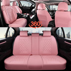 Coverado Rear Seat Covers, Stylish Waterproof Faux Leather Rear Protectors for Sedan SUV Truck, Luxury Fashion Interior – Pink