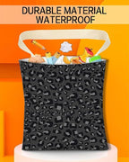 Car Trash Can, Durable Hanging Car Trash Garbage Bag, Cute Automotive Garbage Cans Organizer, Black Leopard Skin