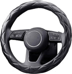 YHONGJT Soft Microfiber Leather Steering Wheel Cover, Universal 15 Inch for Women Girls, Fit Vehicles, Sedans, SUVs, Vans, Trucks - Black