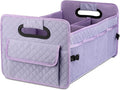 Car Trunk Organizers and Storage for SUV, Collapsible Multi Compartment Container Box Adjustable Car Accessories for Women Men, Light Purple