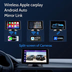 Portable Wireless Carplay Car Stereo, 7 inch HD Touchscreen for All Vehicles,with Apple CarPlay & Android Auto with Backup Camera/Mirror Link/Voice Control/Bluetooth/GPS/AUX/FM Satellite Radio