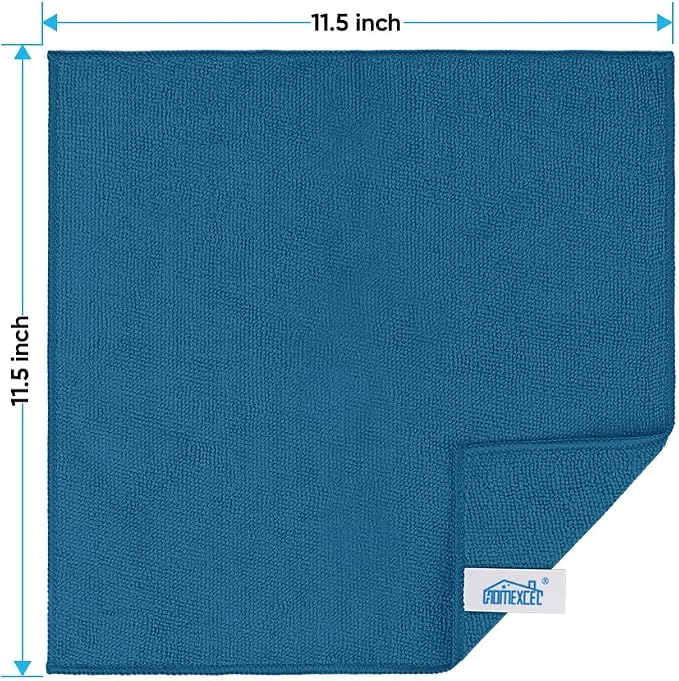 Navy Blue Microfiber Cleaning Cloth, 24 Pack Cleaning Towels for Kitchen, Lint Free, Scratch-Free, Highly Absorbent, and Reusable Cleaning Rags for House, Window, Cars, 11.5 X11.5 inch