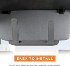 Car Tissue Box, Leather Auto Sun Visor Napkin Case Tissue Case Holder with Zipper, Sunvisor Paper Towel Storage Box Napkin Organizer for Most Vehicles, Car Accessories (Gray)
