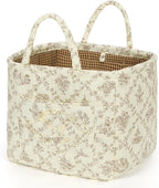Floral Fabric Storage Basket Car Interior Storage Basket Underwear Sundries Laundry Baskets Supplies Home Organizer Bag (Coffee 1)