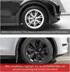 Wheel Cover for Tesla Model Y(2020-2024) 4PCS Hubcaps for Tesla Wheel Cover Model Y 19inch Knife Rim Full Cover Hubcaps Accessories (Knife Style, 19 inch)