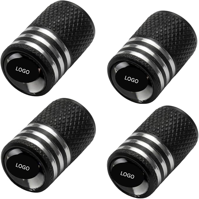 Tire Valve Stem Caps for Corvette Metal Car Wheel Air caps Auto Valve Stem Caps Accessories 4 Pcs Black
