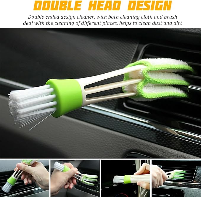 10PCS Car Detailing Brush Set, Vehicle Interior Cleaning Kit Includes Steel Wire and Air Vent Brushes, Automotive Detail Dusting Cleaner Tool Set, Universal for Most Vehicles
