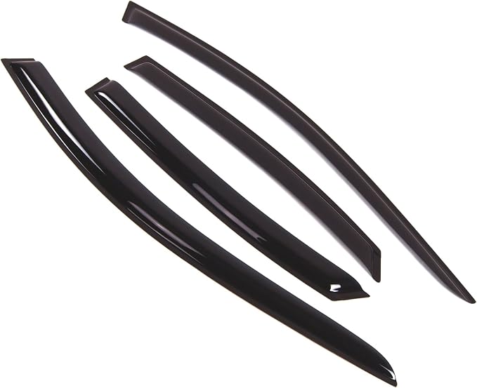 WD2-250 Dark Smoke 4 Pcs Set Window Visor (Outside Mount) Deflector Rain Guard Compatible with 2006-2011 Hyundai Azera