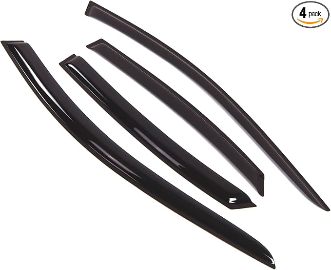 Outside Mount Window Vent Visors Rain Guards Compatible with Hyundai Azera 2006-2011 | Side Window Wind Deflectors Rain Shields | Smoke Tinted, 4 Pcs Set, DGWV-250
