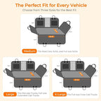 2026 Upgraded Back Seat Extender for Dogs - Large Hard Bottom Dog Car Seat Cover Holds 550lbs, Waterproof Dog Hammock Pet Bed with High-Density Foam Non-Slip Backseat Protector
