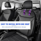 2 PCS Bling Car Seat Headrest Hooks, Crystal Rhinestone Back Seat Hanging Storage Organizer, Vehicle Seat Hanger Holder for Purse Handbag Coat, Interior Car Accessories (Purple)