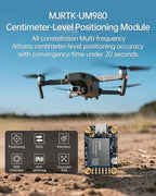MJ GPS RTK Module, Centimeter-Level high-Precision Tracker, All-Constellation(GPS/BDS/GLONASS/Galileo/QZSS) GNSS Receiver, Real-time Positioning of Vehicles and GPS surveys (MJRTK-UM980)