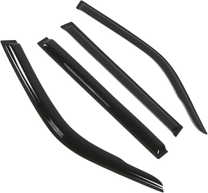 WD2-430 Dark Smoke 4 Pcs Set Window Visor (Outside Mount) Deflector Rain Guard Compatible with 1991-1997 Toyota Land Cruiser
