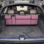 Car Trunk Organizer, Backseat Hanging Large Storage with Adjustable Straps, Waterproof Collapsible Cargo Bag with 4 Pockets, Sturdy Space Saver Frees Trunk Floor for SUV, Truck, MPV