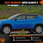 Rain Guards Fit for Jeep Compass 2017 2018 2019 2020 2021 2022 2023 2024 2025 2026, Tape-on Durable Side Window Sun Wind Deflectors 2017-2026 Compass Rain Guard Black 6 PCS