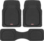 FlexTough Floor Mats for Cars, Black Deep Dish All-Weather Car Mats, Waterproof Trim-to Fit Automotive Floor Mats for Cars Trucks SUV, Universal Floor Liner Car Accessories