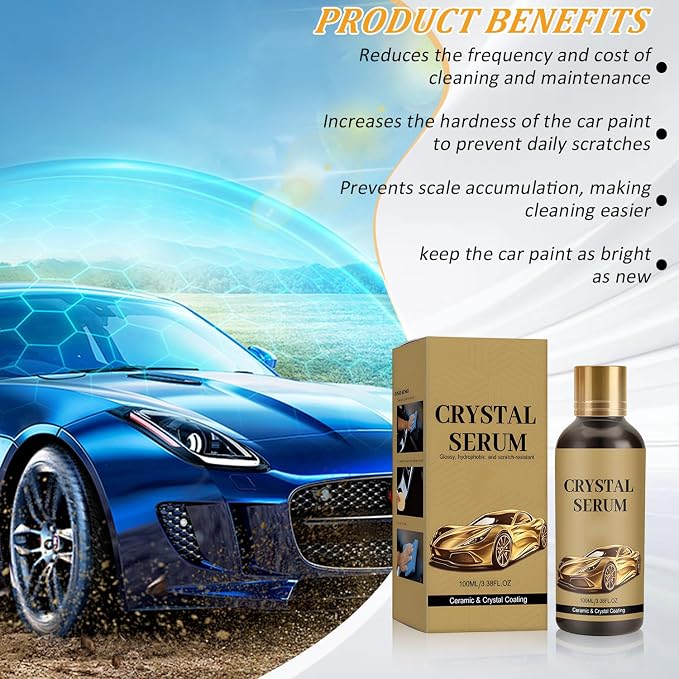 2Pcs PTZ Crystal Serum for Cars,PTZ Advanced Graphene Ceramic Coating for Cars,9H Graphene Coating for Auto Car Detailing,Quick Effect Car Coating Spray,Nano Coat Restore for Paint,Glass & Wheel