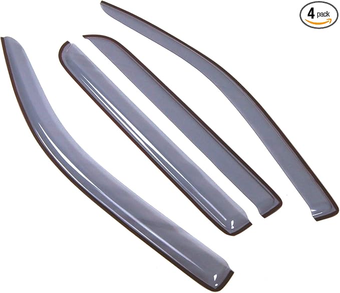 Car Window Rain Guard | Outside Mount Visors Auto Side Window Deflectors | Windows Visor Rain Shields Compatible with 2009-2014 Ford F-150 SuperCrew/Crew Cab | 4 Pcs Set, LGWV2-167, Light Tinted