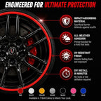 Rim Protector Kit for Car Wheels – Alloy Wheel Guard Strip Kit Fits up to 21" Rims | Set of 4 Rim Protectors | Easy to Install Curb Rash Defense for Rims (Yellow)