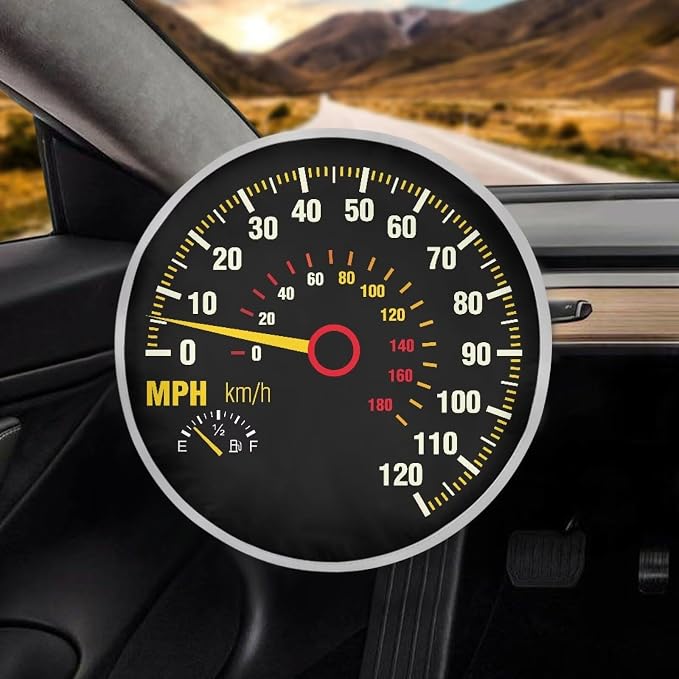 Car Steering Wheel Sun Shade Cover Funny Speedometer Design Steering Wheel Sun Block Anti-Heat Aluminum Foil Steering Wheel Cover Steering Wheel Sun Heat Shield for Cars SUV Truck Van
