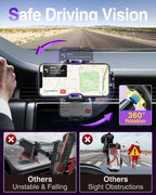 Phone Holders for Your Car Ultimate Military-Grade Car Phone Holder Mount【Patent & Safety Certs】 Upgraded Shockproof Truck Air Vent Phone Mount for iPhone 17 Pro Max 16 Samsung Android,Purple
