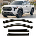 2024-2026 Tape on Rain Guards for Toyota Tacoma Double Cab Side Window Visor Deflectors Heavy Duty Vent Shades 2025